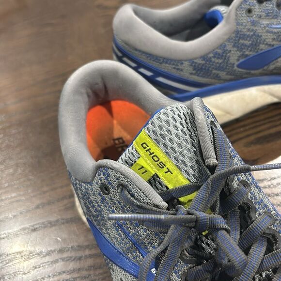 Brooks Ghost 11 Gray Blue Running Comfort Shoes Size 11 - Picture 10 of 12